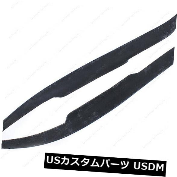 マツダ6 2003-2008の2xブラックカーボンファイバーヘッドライト眉毛まぶたトリムカバー 