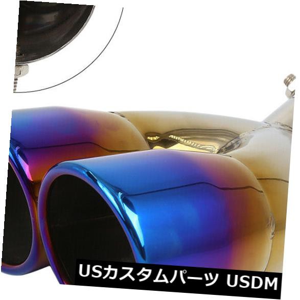 8.58 "車の排気マフラーパイプダブルチップ2.48"インレット5.98 "アウトレットブルーバーント の通販は 35,640円