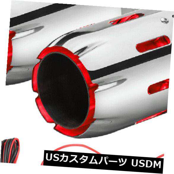 車のLEDライトエキゾーストチップステンレススチールマフラーチップエキゾーストテールパイプチップ2.5in ｜au PAY マーケット