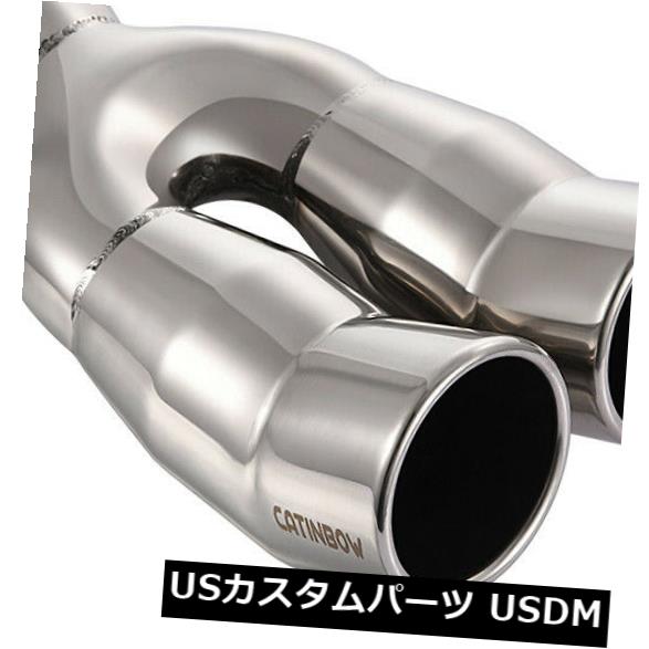 デュアルエキゾーストチップステンレススチールロールエッジアングルカット2.5 "インレット3"アウト9.8 "長 の通販は