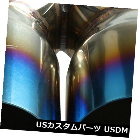 2.5 "In 3.5" Outポリッシュドステンレススチールブルーバーントストレートエキゾーストデュオパイプチップ の通販は 25,304円