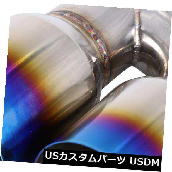 2.5 "インレット3.5"アウトレットブルーバーントエキゾーストデュオポリッシュチップスタッガードステンレス の通販は 35,640円