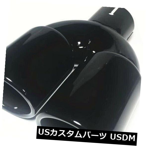 光沢のある黒の排気テールマフラーチップデュアルウォールラウンド2.5 "インレット3.5"アウトレット1X の通販は