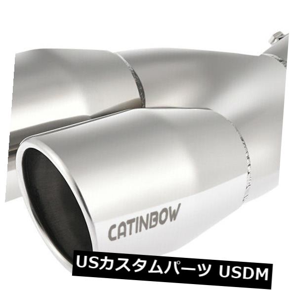 ステンレス製デュアルエキゾーストチップアングルカット-2.5 "インレット-3"アウトレット-9.5 "長 の通販は