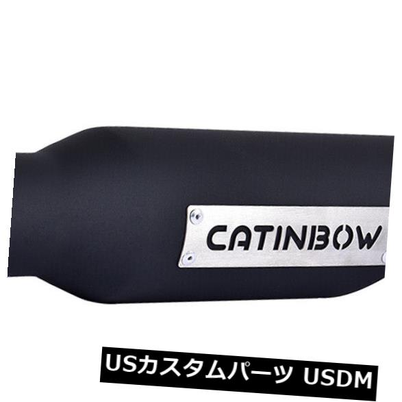 2.25 "インレット-3.5"アウトレット-12 "ロングエキゾーストチップブラックステンレススチールアングルカット の通販は