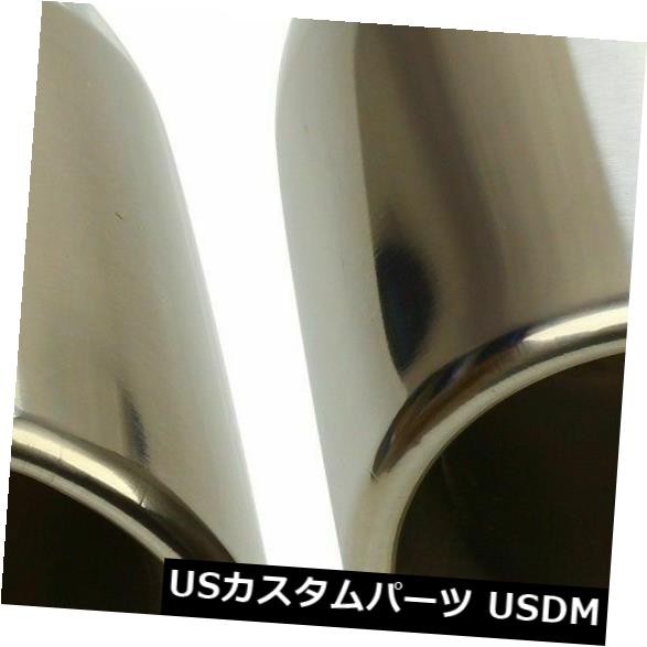 2個のエキゾーストチップポリッシュドステンレスロールエッジデュオレイヤースラント2.5 "イン3.5" の通販は