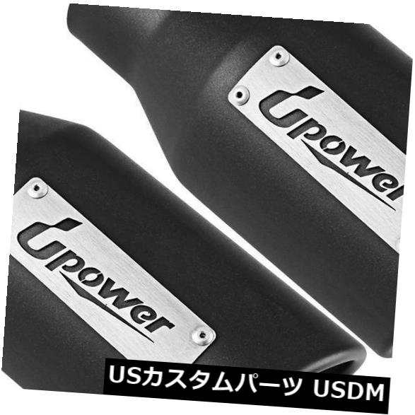 SSロールエンド2.5 "インレット4"アウトレット9 "ロングに2xブラックエキゾーストチップ溶接 の通販は
