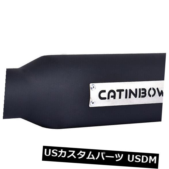 2.5 "インレット4"アウトレット12 "ロングブラックステンレスロールエッジエキゾーストチップパイプ の通販は