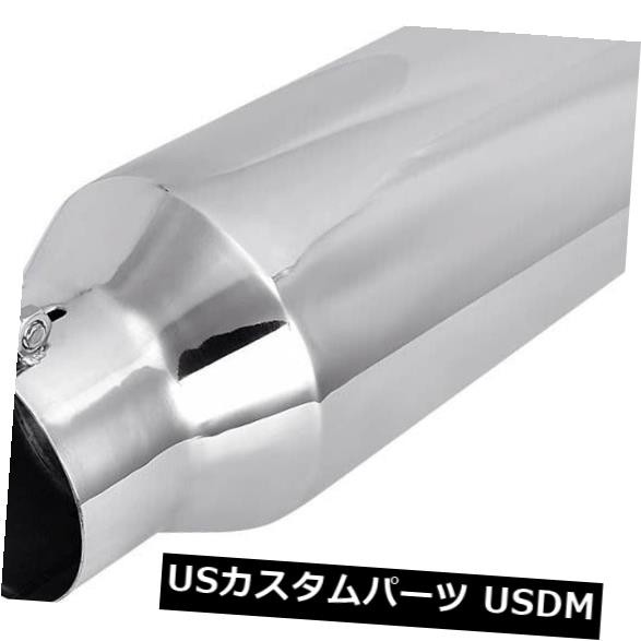 ポリッシュステンレススチール製エキゾーストチップアングルカットボルトオン4 "インレット6"アウトレット18 "長 の通販は