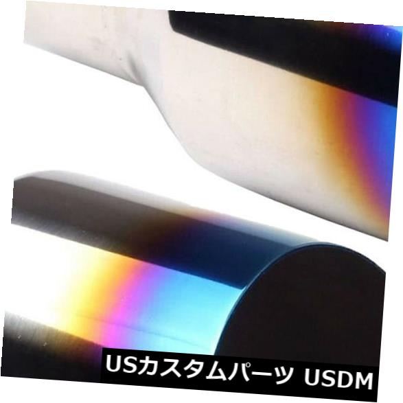 2個2.5 "In 4" Outポリッシュドステンレスブルーバーントエキゾーストシングルレイヤースラントチップ の通販は