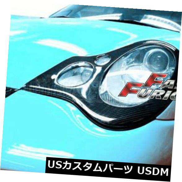 CARBON FIBER 996 911 CARRERA EYELIDSヘッドライトカバーTRIMS 1ペアに適合