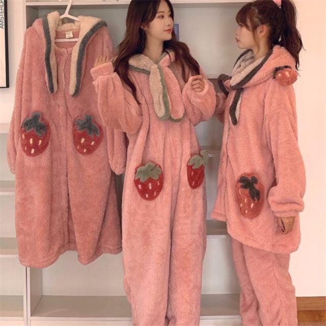 2点 ルームウェア モコモコ パジャマ ワンピース レディース パジャマ ナイトウェア 部屋着 秋冬 可愛い 暖かの通販はau Pay マーケット S B