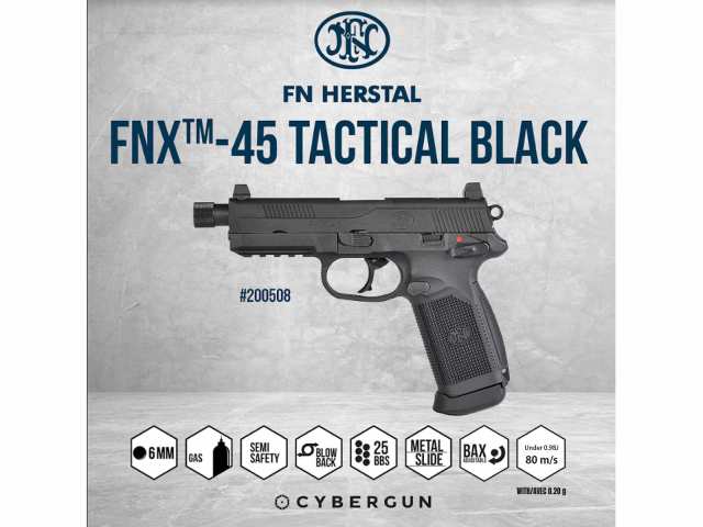 CyberGun FNX-45 Tactical GBBピストル (BK)