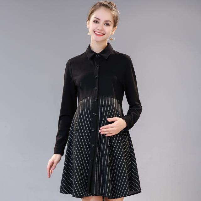 マタニティ ワンピース マタニティウエア ワンピース シャツワンピース ミニワンピース ストライプ 切り替え 授乳口付き Aライン 秋 冬 の通販はau Pay マーケット マタニティウエア 専門店 Fairy Shop