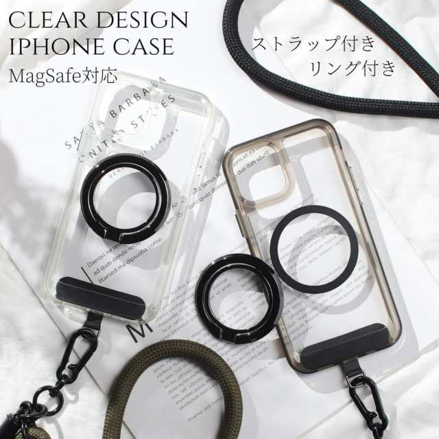 iphone14 ケース クリア ショルダー リング付き iphone14Pro iphone14Plus iphone14ProMAX マグセーフ magsafe リング ホルダー マグネット 14 14Plus 14Pro 14ProMAX カバー アイフォン スマホケース 肩掛け スタンド ストラップ付き スマホショルダー 14プロ 送料無料の通販は