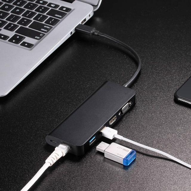 送料無料 Usb Type C ハブ 6in1 4k Hdmi Vga 有線lan Usb3 0 2ポート Thunderbolt3 Pd充電 Usb C 変換アダプターの通販はau Pay マーケット Pcastore