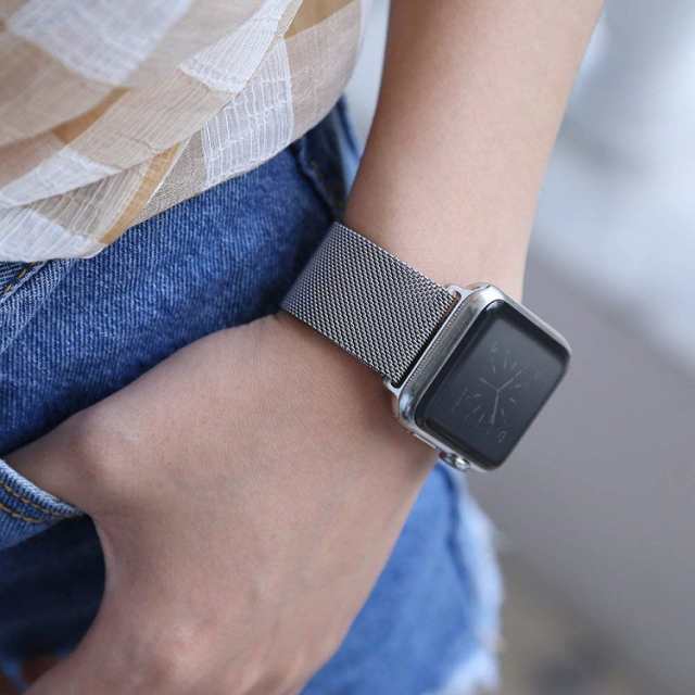 Apple Watch ミラネーゼ ループバンド シルバー 42 44 45mm 最安値 - 時計