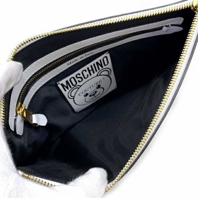 モスキーノ クチュール クラッチバッグ ホワイト ブラウン 2A 8444 8210 2001 未使用 新品 レザー Sランク MOSCHINO  COUTURE! クマ スト｜au PAY マーケット