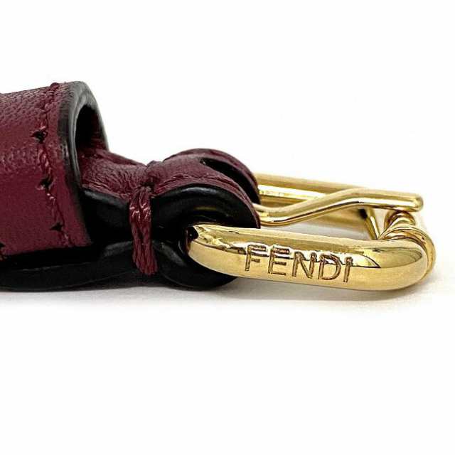 フェンディ ブレスレット ワインレッド ホワイト 美品 S Sサイズ レザー ファッションパール 中古 FENDI 赤 白 ブレス アクセサリー  パー｜au PAY マーケット