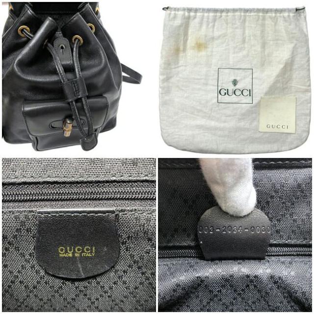 グッチ ミニ リュック ブラック バンブー 003 2034 0030 美品