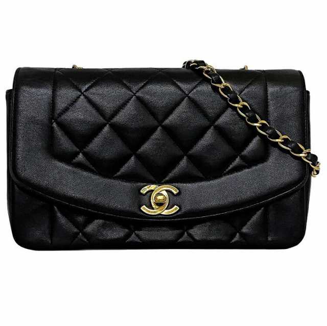 シャネル ダイアナ チェーン ショルダーバッグ ブラック ゴールド マトラッセ 美品 レザー ラムスキン 中古 3番台 CHANEL シングル  22cm の通販はau PAY マーケット - フリマハイクラス | au PAY マーケット－通販サイト