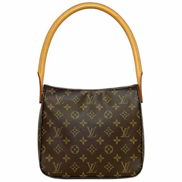 ルイ ヴィトン セミショルダー バッグ ルーピング ＭＭ ブラウン ベージュ モノグラム M51146 美品 中古 FL0081 LOUIS VUITTON ハンドバ