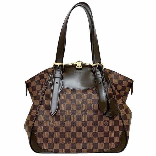 ルイ ヴィトン トートバッグ ヴェローナ ＭＭ ブラウン ゴールド ダミエ エベヌ N41118 美品 中古 DU3170 LOUIS VUITTON ハンドバッグ 鍵