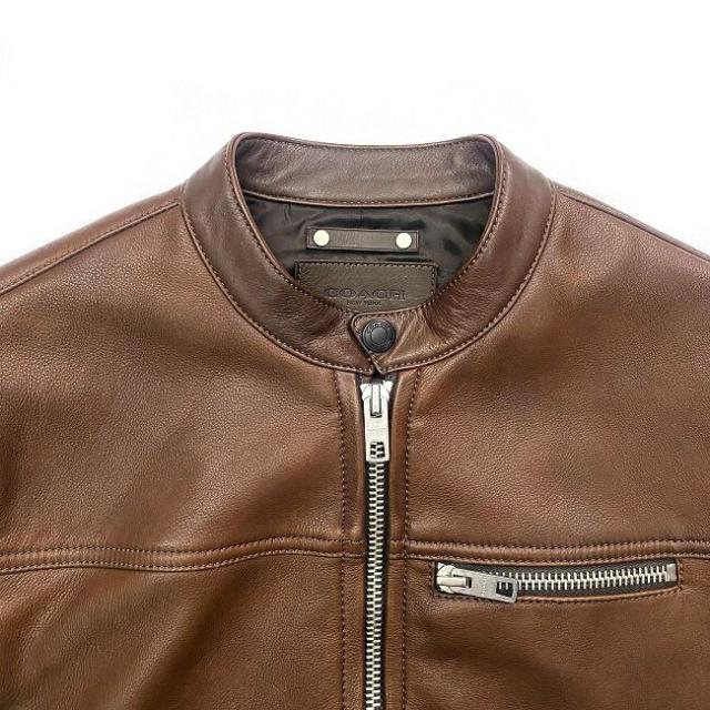 COACH ブラウンレザースエードジャケット XS 公式】COACH – コーチ