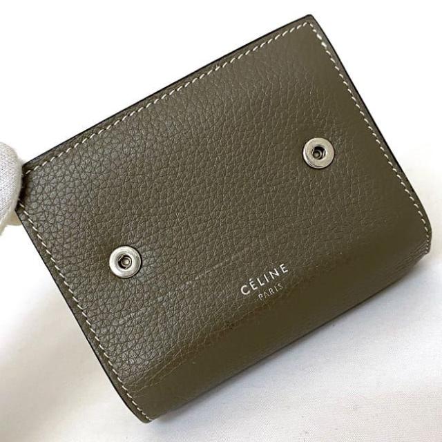 セリーヌ コンパクトミニ財布クロコ型押し