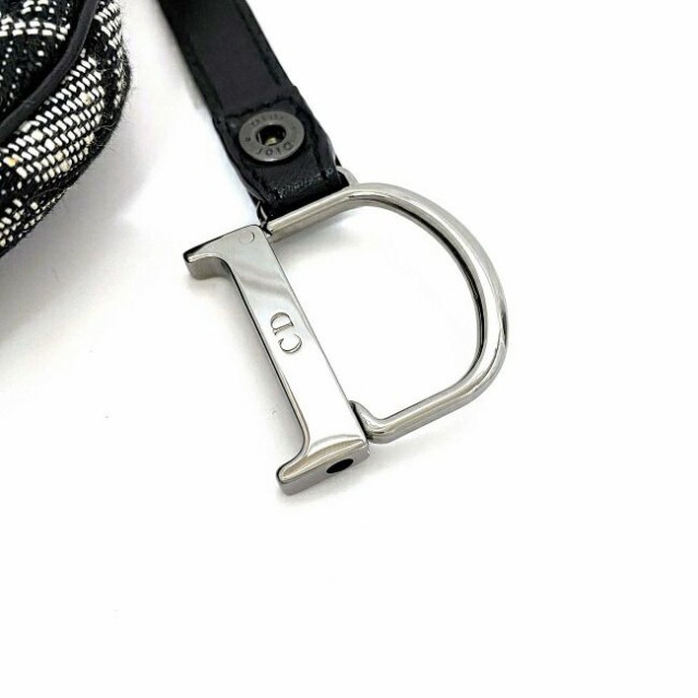 クリスチャンディオール トロッター がま口 小銭入れ コインケース ネイビー Christian Dior キャンバス 財布