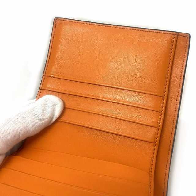 フェンディ 二つ折り 財布 ベージュ ゴールド オレンジ 8M0386 美品
