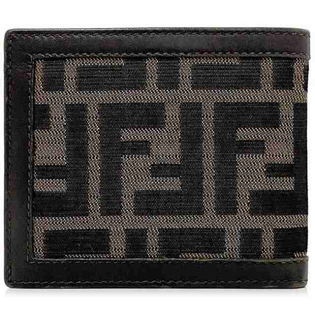 【極美品】FENDI フェンディ　総柄　ズッカ　キャンバス　Wホック　財布