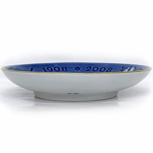 ロイヤルコペンハーゲン イヤープレート ブルー ホワイト ゴールド 美品 陶器 中古 Royal Copenhagen 1908年 2008年  15cm 皿 お皿 青 白 飾り 丸 冬 ヴィンテージ ブランド食器 食器 クリスマスプレート 人気 記念年 誕生年 生まれ年 ブランド 本物  鑑定済みの通販はau PAY