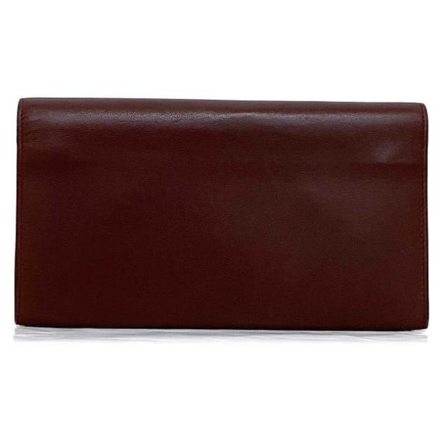 カルティエ 二つ折り 長財布 ボルドー マスト 美品 Wフラップ がま口