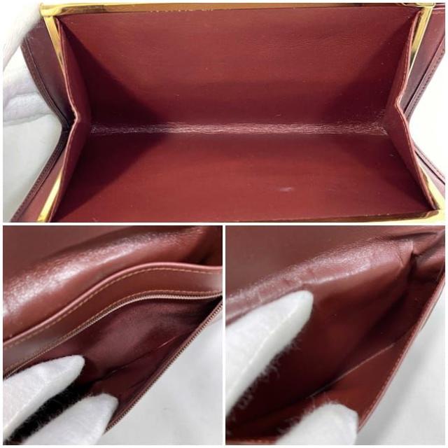 カルティエ 二つ折り 長財布 ボルドー マスト 美品 Wフラップ がま口 レザー 中古 Cartier シンプル ロゴ ワンポイント 定番 人気 男性 女性 男女兼用 ユニセックス 箱付き レディース メンズ 高級感 お洒落 エレガンス 上品 革 本革 ブランド 本物 鑑定済み カルティエ 二つ折り 長財布 ボルドー マスト 美品 Wフラップ がま口