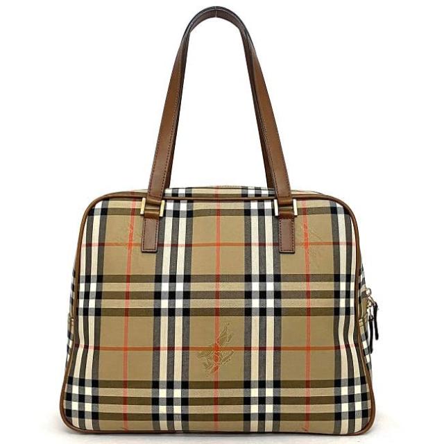 美品】BURBERRY ノバチェック ボストンバッグ ベージュ 鍵付き 美品