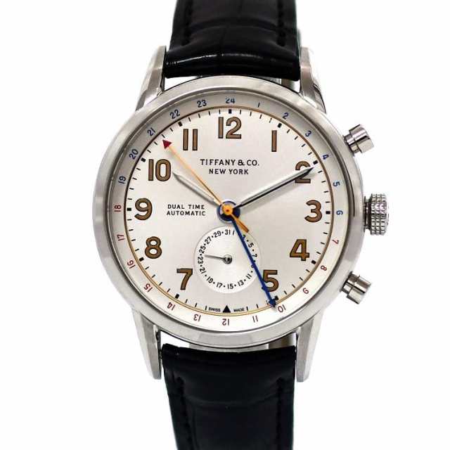 ティファニー 腕時計 デュアルタイム ホワイト シルバー スケルトン