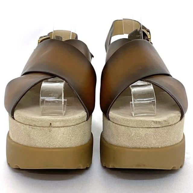 Michael Kors☆ 本革レザー&スエード・ラップサンダル マイケルコース 厚底 サンダル ブラウン ベージュ 美品 23.5cm