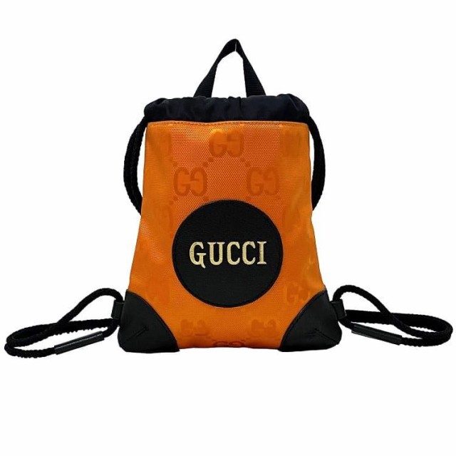 グッチ ミニ リュック オレンジ ブラック オフザ グリット 643887 未使用 美品 キャンバス レザー Sランク GUCCI ミニ バックパック GG