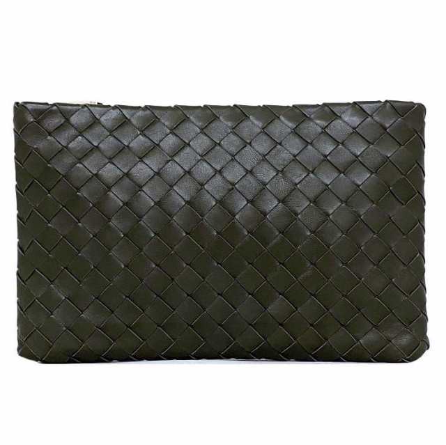 ボッテガヴェネタ クラッチバッグ グレー ゴールド マキシイントレ 美品 レザー GP 中古 BOTTEGA VENETA イントレチャート  ハンドバッグ｜au PAY マーケット