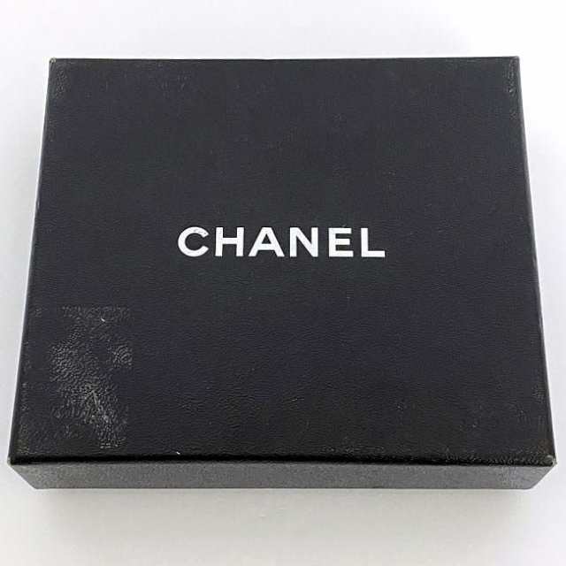 シャネル シュシュ ブラック シルバー金具 クリアストーン 美品 リボン レザー ラインストーン 中古 A22 P CHANEL 髪留め ゴム ヘア アク