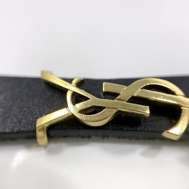 ブラックサンローラン ブレスレット ブラック 美品 YSL ブレス レザー GP