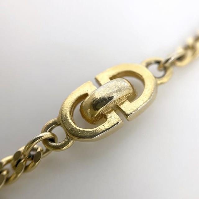クリスチャン ディオール ロング ネックレス ゴールド 美品 ヴィンテージ GP 中古 Christian Dior CD ジュエリー アクセサリー 長め 金色の通販は