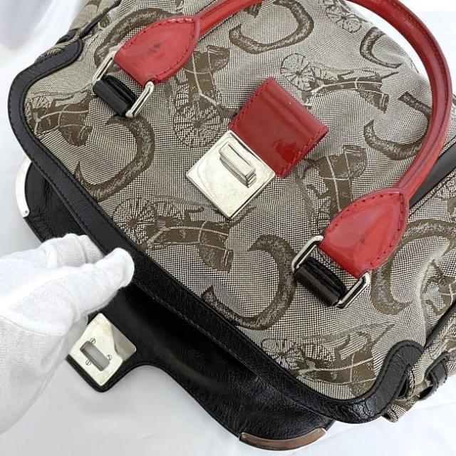 セリーヌ ハンドバッグ ベージュ ブラウン レッド Cサルキー トート