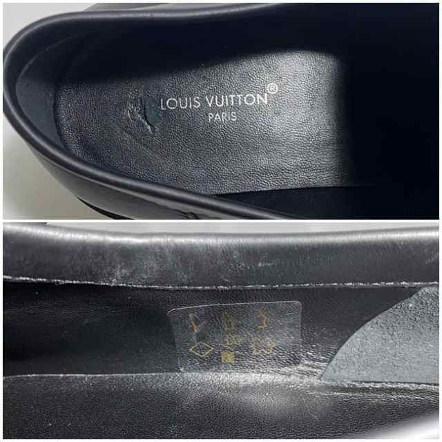 ルイ ヴィトン ローファー ブラック アカデミーライン 美品 靴 レディース レザー 中古 LOUIS VUITTON アパレル 金具 シューズ レア アカ