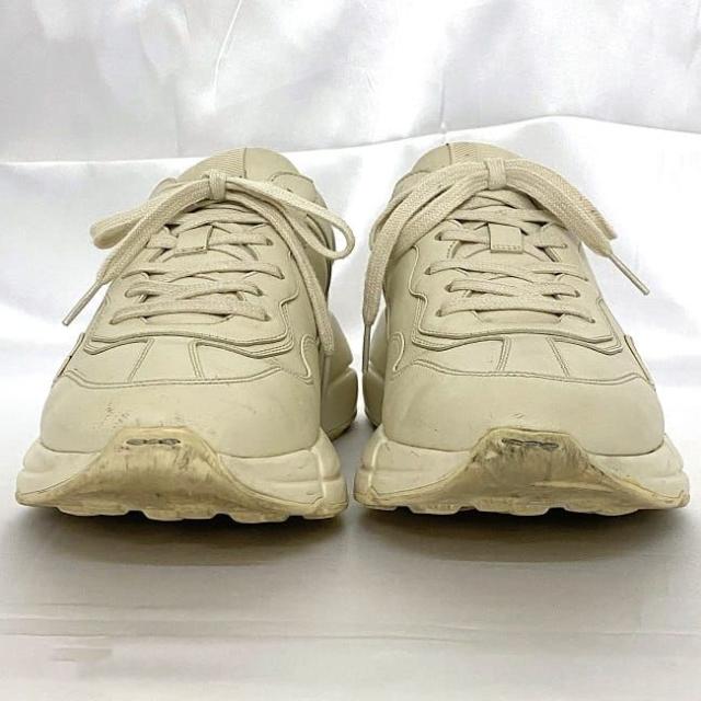 グッチ スニーカー ホワイト シェリー インターロッキング 500877 美品 ヴィンテージ ロゴ レザー 中古 GUCCI GG ロゴ 靴 メンズ 26.5cm 7.5 アパレル カジュアル 高級感 普段使い お洒落 人気 ファッション小物 男性 上品 白 紐 ブランド 本物 鑑定済み