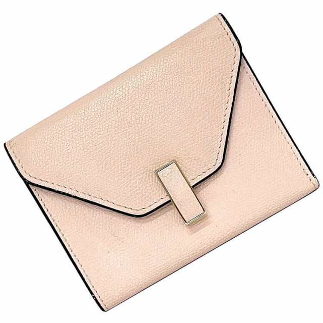ヴァレクストラ 三つ折り 財布 ピンク イジィデ SGES0005028LOCPS99PN 美品 レザー 中古 Valextra 折り財布 バレクストラ コンパクト 定の通販は