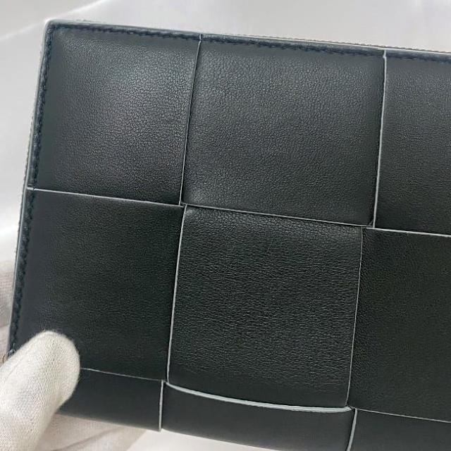 ボッテガ グレー レザー 編み込み 長財布 BOTTEGA VENETA グレー