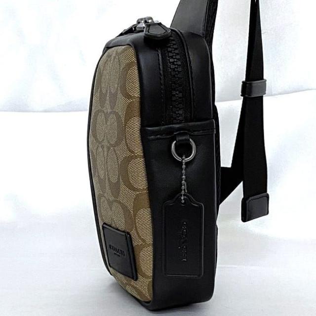 コーチ ボディバッグ ベージュ ブラウン ブラック シグネチャー CM155