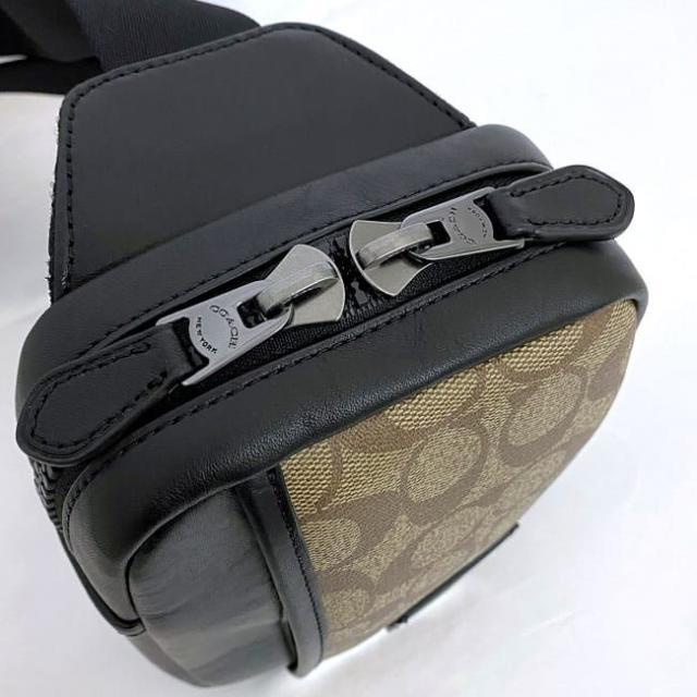 コーチ ボディバッグ ベージュ ブラウン ブラック シグネチャー CM155